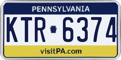 PA license plate KTR6374