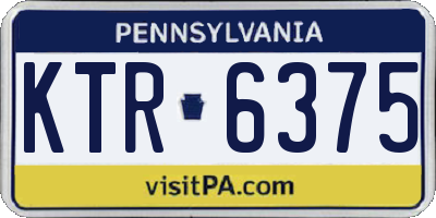 PA license plate KTR6375