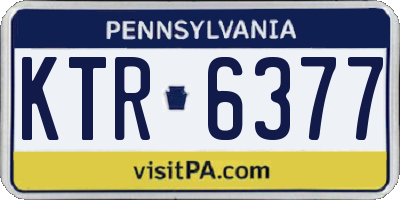 PA license plate KTR6377