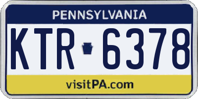 PA license plate KTR6378