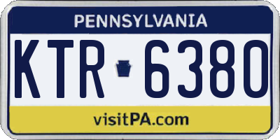 PA license plate KTR6380