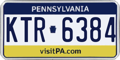 PA license plate KTR6384