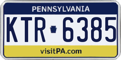 PA license plate KTR6385