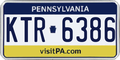PA license plate KTR6386