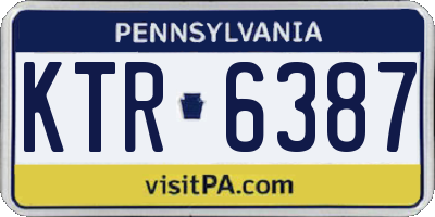 PA license plate KTR6387