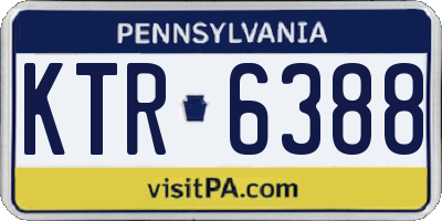 PA license plate KTR6388