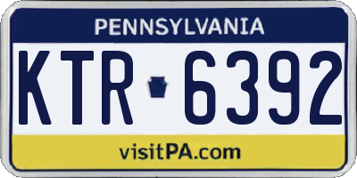 PA license plate KTR6392