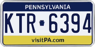 PA license plate KTR6394