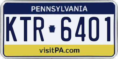 PA license plate KTR6401