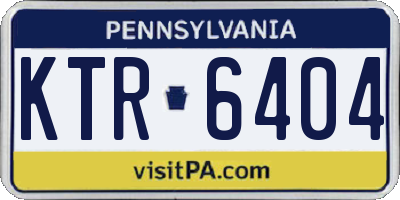 PA license plate KTR6404