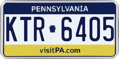 PA license plate KTR6405