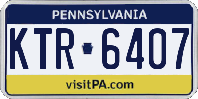 PA license plate KTR6407