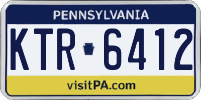 PA license plate KTR6412
