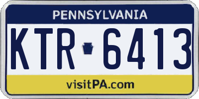 PA license plate KTR6413