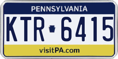 PA license plate KTR6415