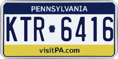 PA license plate KTR6416