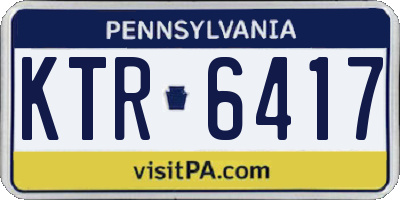 PA license plate KTR6417