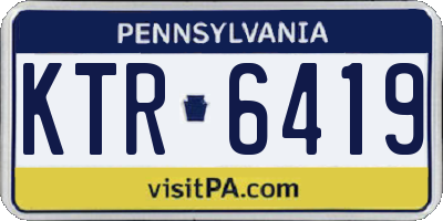 PA license plate KTR6419