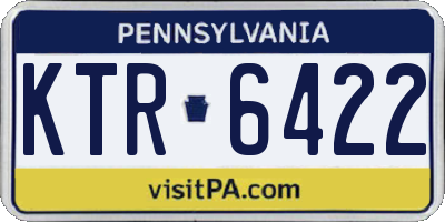 PA license plate KTR6422