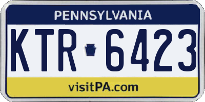 PA license plate KTR6423