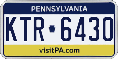 PA license plate KTR6430