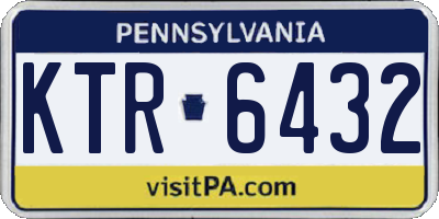 PA license plate KTR6432