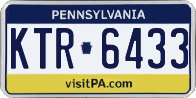 PA license plate KTR6433