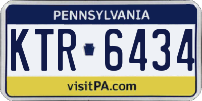 PA license plate KTR6434
