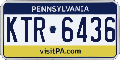 PA license plate KTR6436