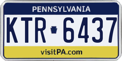 PA license plate KTR6437