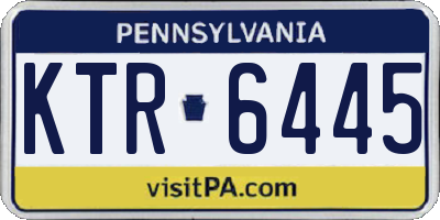 PA license plate KTR6445