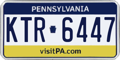 PA license plate KTR6447