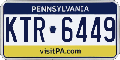 PA license plate KTR6449