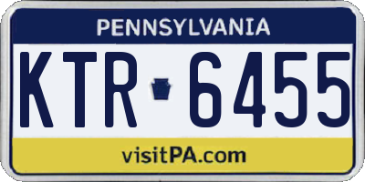 PA license plate KTR6455