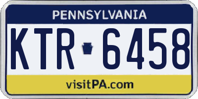PA license plate KTR6458