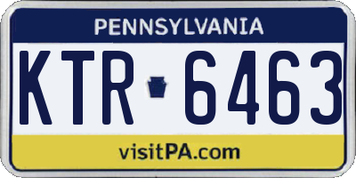PA license plate KTR6463