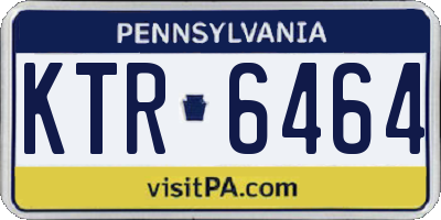 PA license plate KTR6464