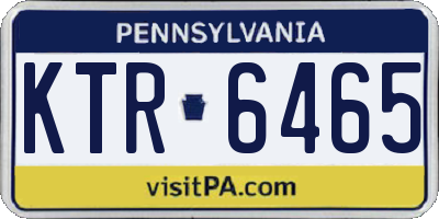PA license plate KTR6465