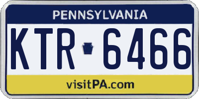 PA license plate KTR6466