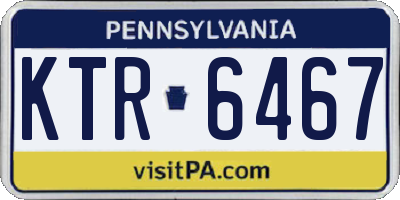 PA license plate KTR6467