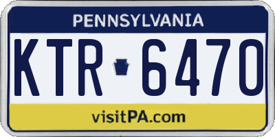 PA license plate KTR6470