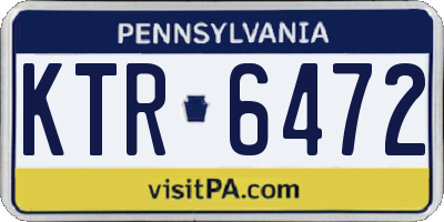 PA license plate KTR6472