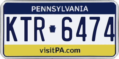 PA license plate KTR6474
