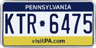 PA license plate KTR6475