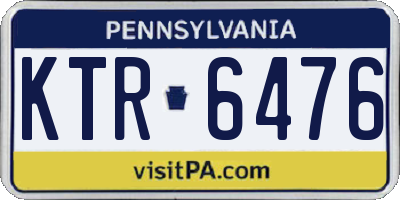 PA license plate KTR6476