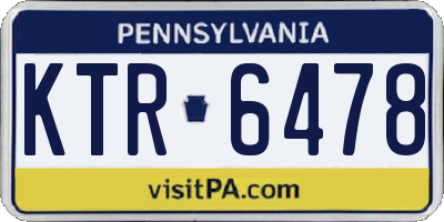 PA license plate KTR6478