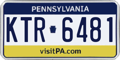 PA license plate KTR6481