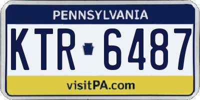 PA license plate KTR6487