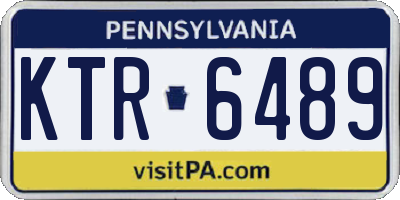 PA license plate KTR6489