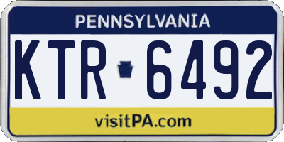 PA license plate KTR6492